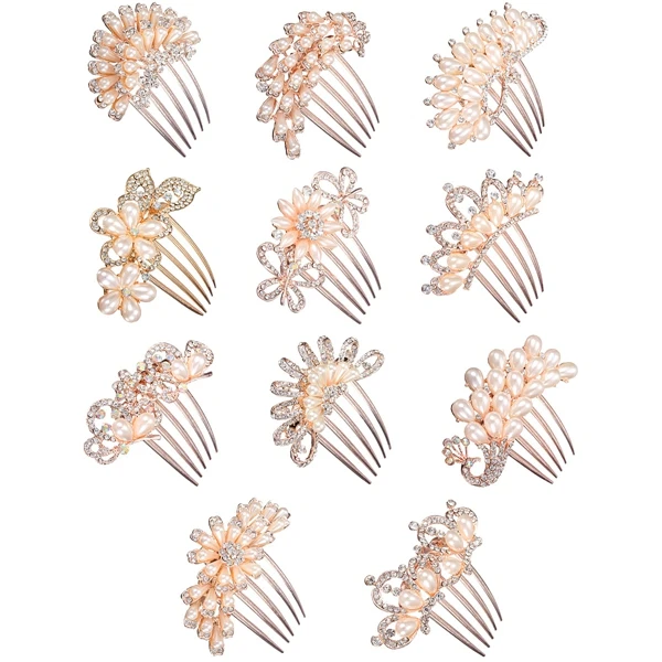 Find Flower Crystal Rhinestone Pearl Hair Clip Comb Pin Hairpin for Sale on Gipsybee.com