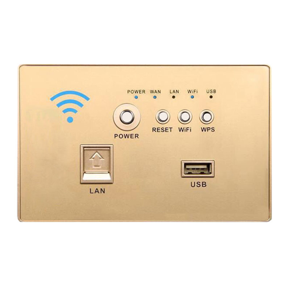 Find 300Mbps 118-Type Wall Embedded Router Wireless AP Panel Router WPS WiFi Repeater Extender 1500mA USB Charge Socket for Sale on Gipsybee.com with cryptocurrencies