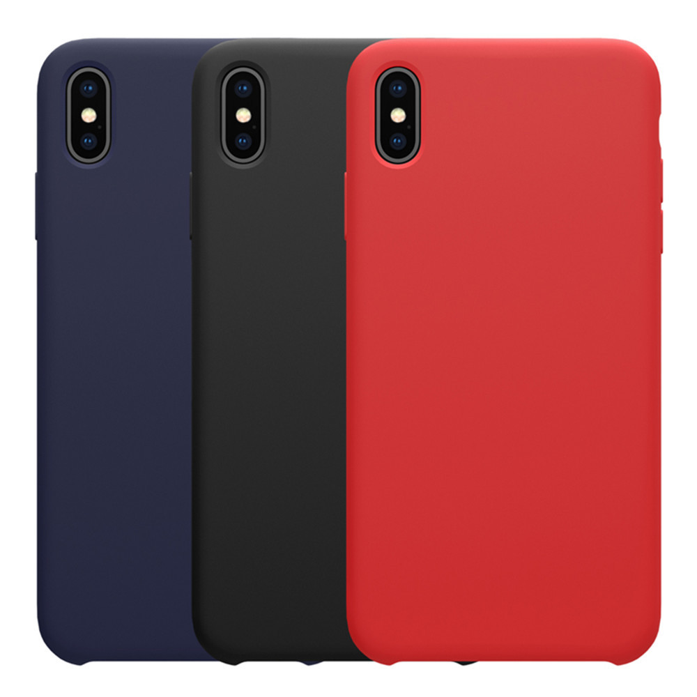 24SHOPZ NILLKIN Soft Smooth Shockproof Liquid Silicone Rubber Back Cover Protective Case for iPhone XS
