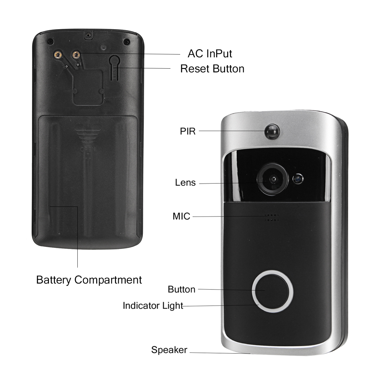 M3+ 720P Smart Wireless WiFi Ring Video Doorbell Camera Phone Home Intercom Bell—4