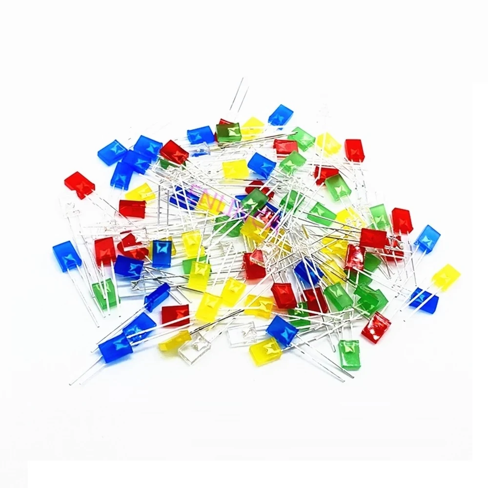 Find 100PCS 2 x 3 x 4 Square LED 234 Red Light emitting Diode White Yellow Red Green Blue Electronic DIY Kit for Sale on Gipsybee.com