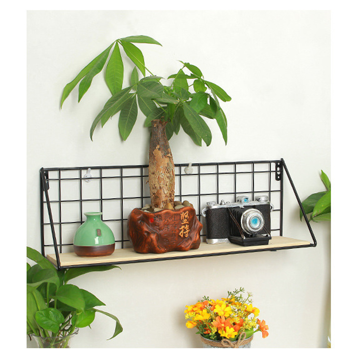 Find Fashion Wooden Iron Storage Holder Home Storage Shelf Wall Hanging Storage Box for Sale on Gipsybee.com with cryptocurrencies