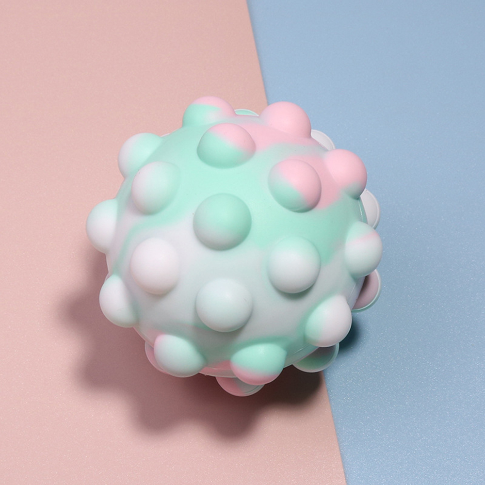Stress Relief Pops 3D Silicone Decompression Vent Rainbow Push Bubble Ball Fidget Toy 3