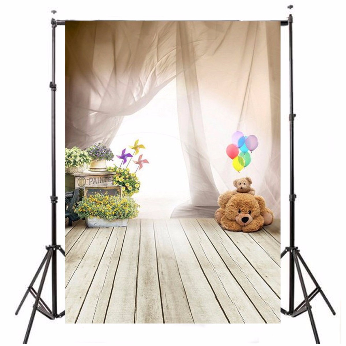 Find Clearance Price 3x5FT Vinyl Kids Child Photography Backdrop Ballon Bear Curtain Photo Background for Sale on Gipsybee.com with cryptocurrencies