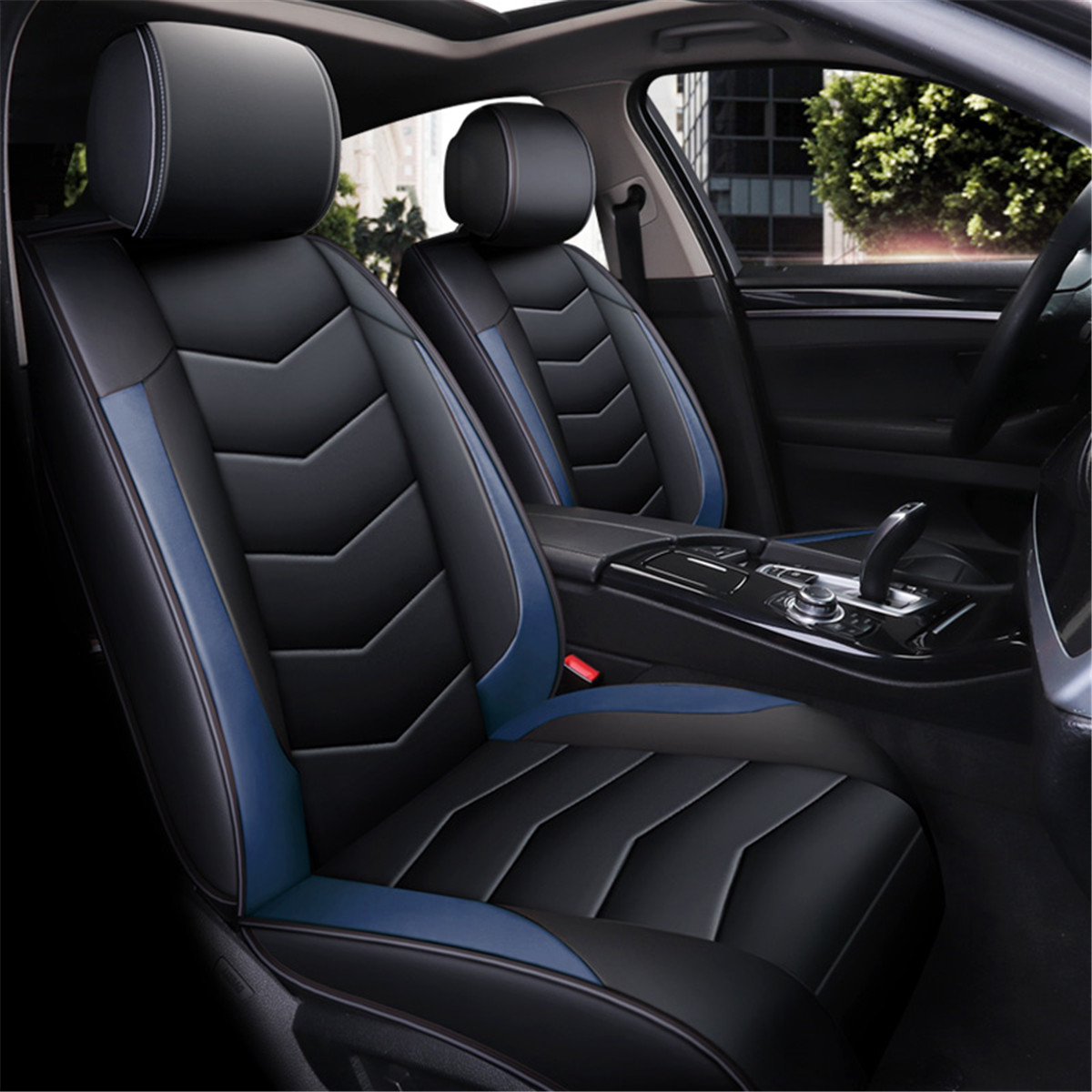 Seat Covers - Universal Deluxe Leather 5 Seats Car Front Seat Cover