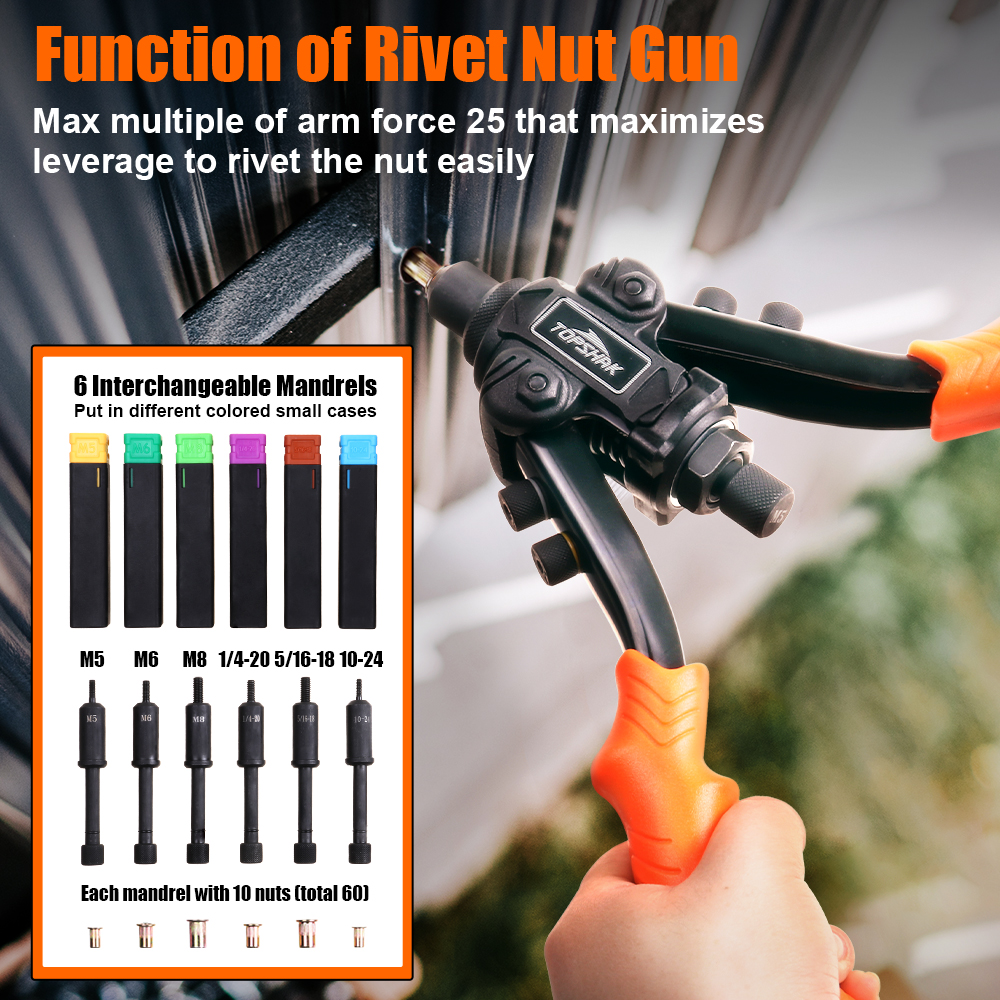 Find TOPSHAK RG3 Hand Nut Riveter Complete 3 in 1 Types of Tasks with Extremely Labor Saving for Sale on Gipsybee.com with cryptocurrencies