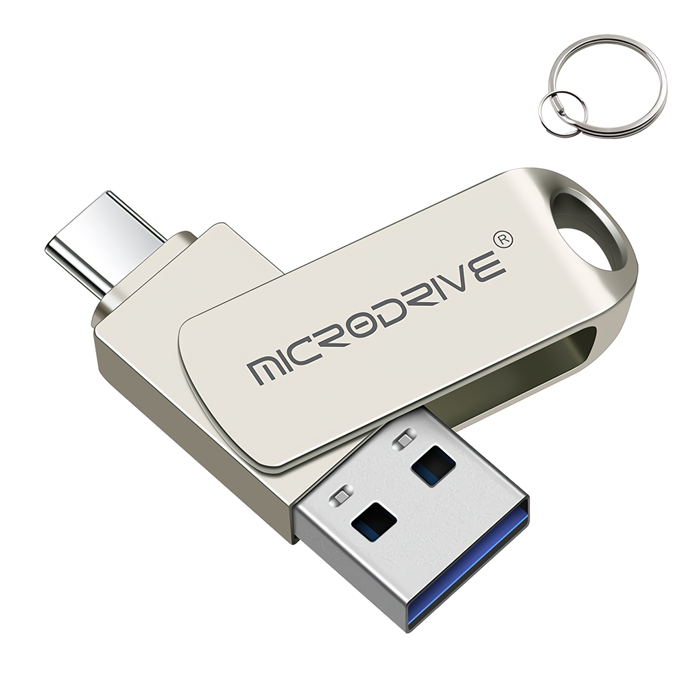 Find MicroDrive 2 in 1 Type-C & USB3.0 Flash Drive OTG USB Driver 32G 64G 128G 256G Metal 360Â° Rotation Pendrive USB Disk with Key Ring for Sale on Gipsybee.com with cryptocurrencies