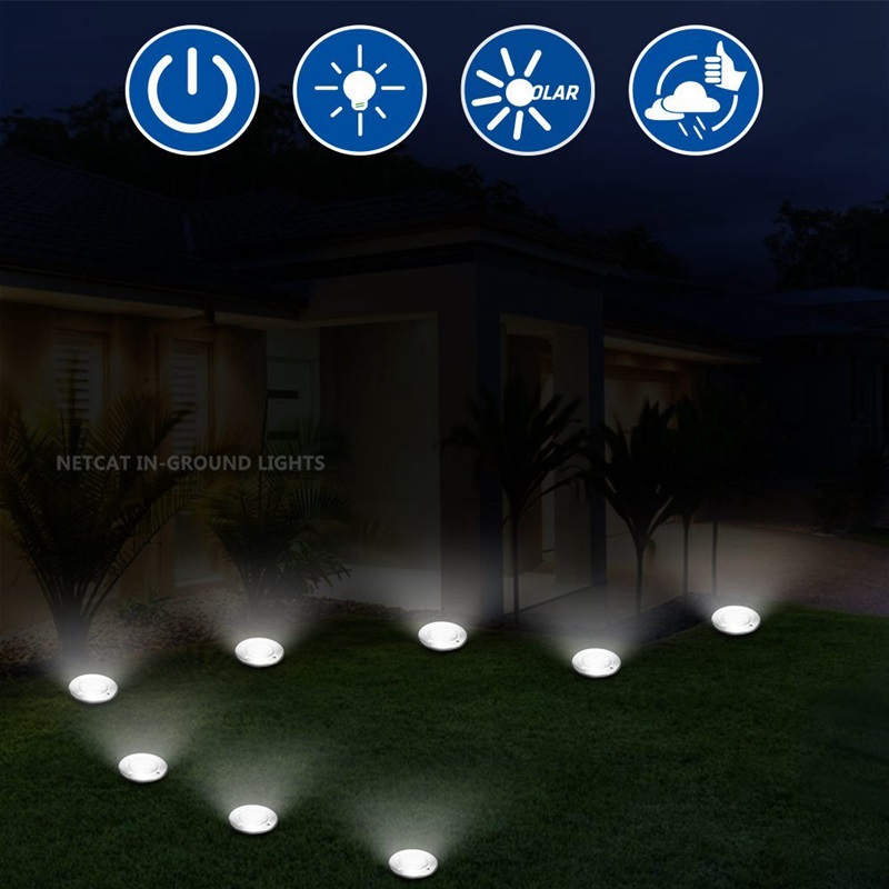 Find 8Pcs 8 LEDs Wireless LED Solar Light White Light Outdoor Garden Light Waterproof Buried Light Garden Lawn Yard Pathway Decor Lamp for Sale on Gipsybee.com with cryptocurrencies