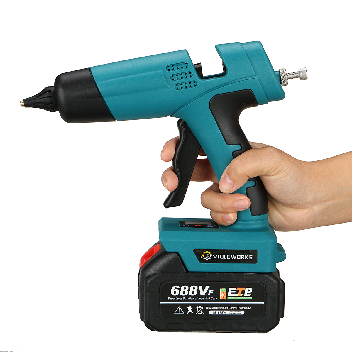 Find VIOLEWORKS 688VF 2000W Hot Melt Glue Guns Cordless Rechargeable Hot Glue Applicator Home Improvement Craft DIY For Makita Battery for Sale on Gipsybee.com with cryptocurrencies