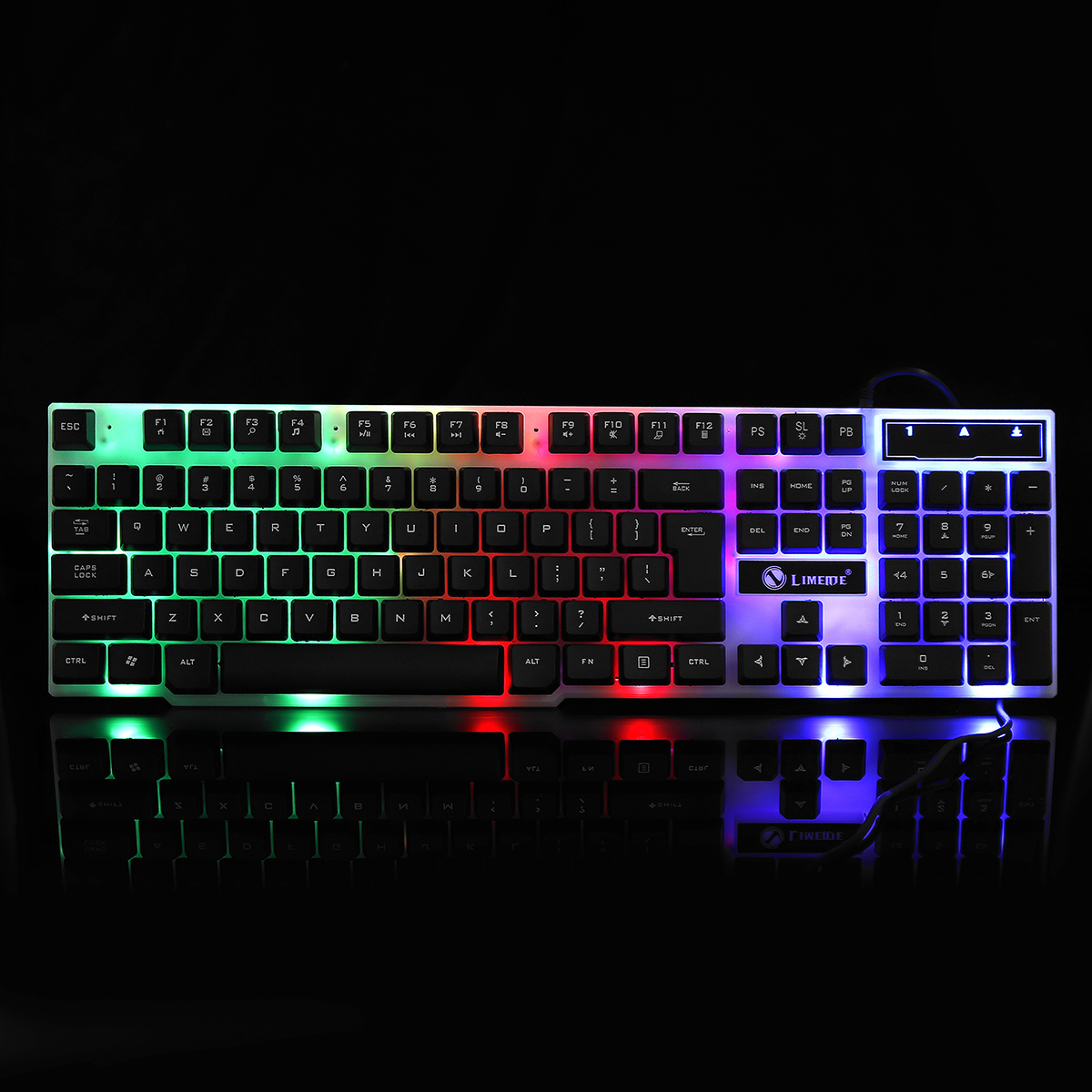 GTX300 104 Keys RGB Backlight Superthin Gaming Keyboard and 2.4GHZ 1200DPI 3 buttons USB Optical Gaming Mouse 5