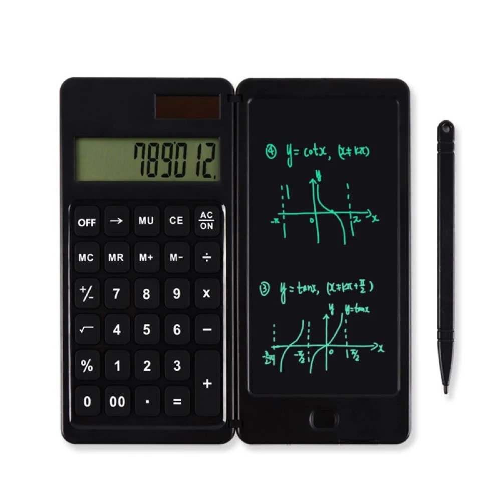 Find Folding Calculator 6 inch LCD Drawing Board 10 Digits Solar Calculator Playing Computing Procedure Lock Screen Handwriting Content in English for Sale on Gipsybee.com
