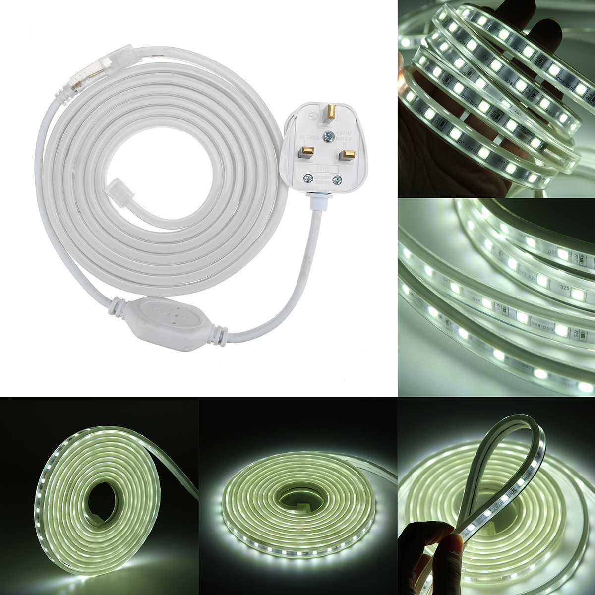 Find 220V LED Strip Lights Lamp Rope 5050 SMD Garden Kitchen Decking IP65 Waterproof Christmas Lights for Sale on Gipsybee.com with cryptocurrencies