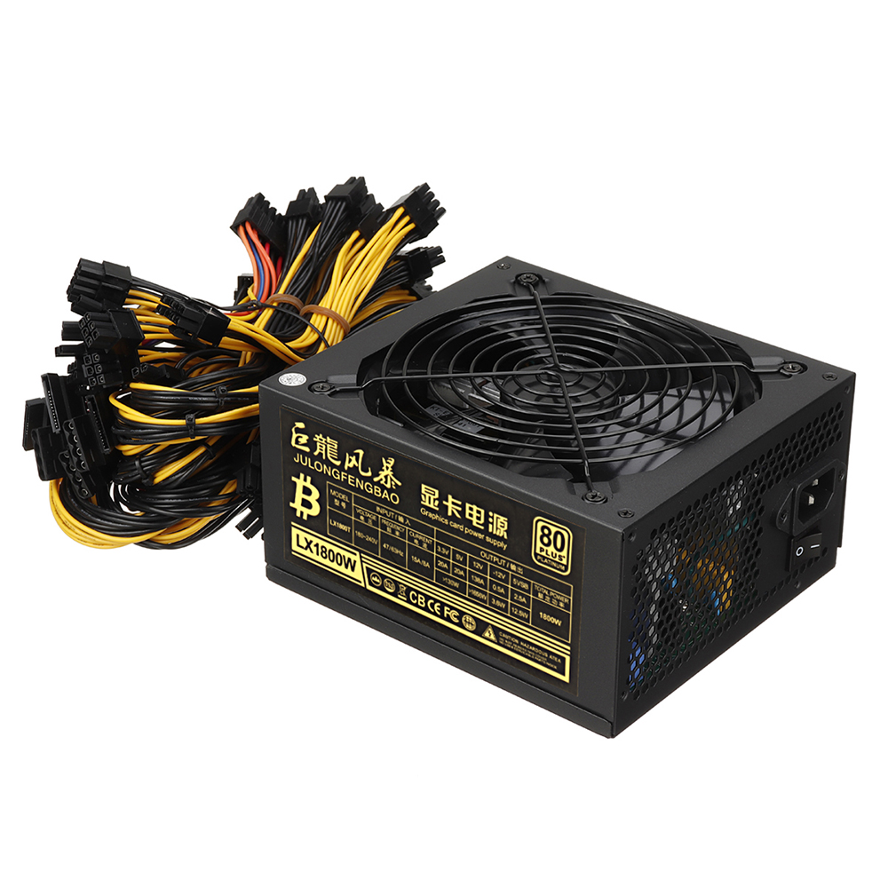 Find 1800W Miner Graphics Card Power Supply For Mining 180~240V 80Plus Platinum Certified ATX PSU for Sale on Gipsybee.com with cryptocurrencies