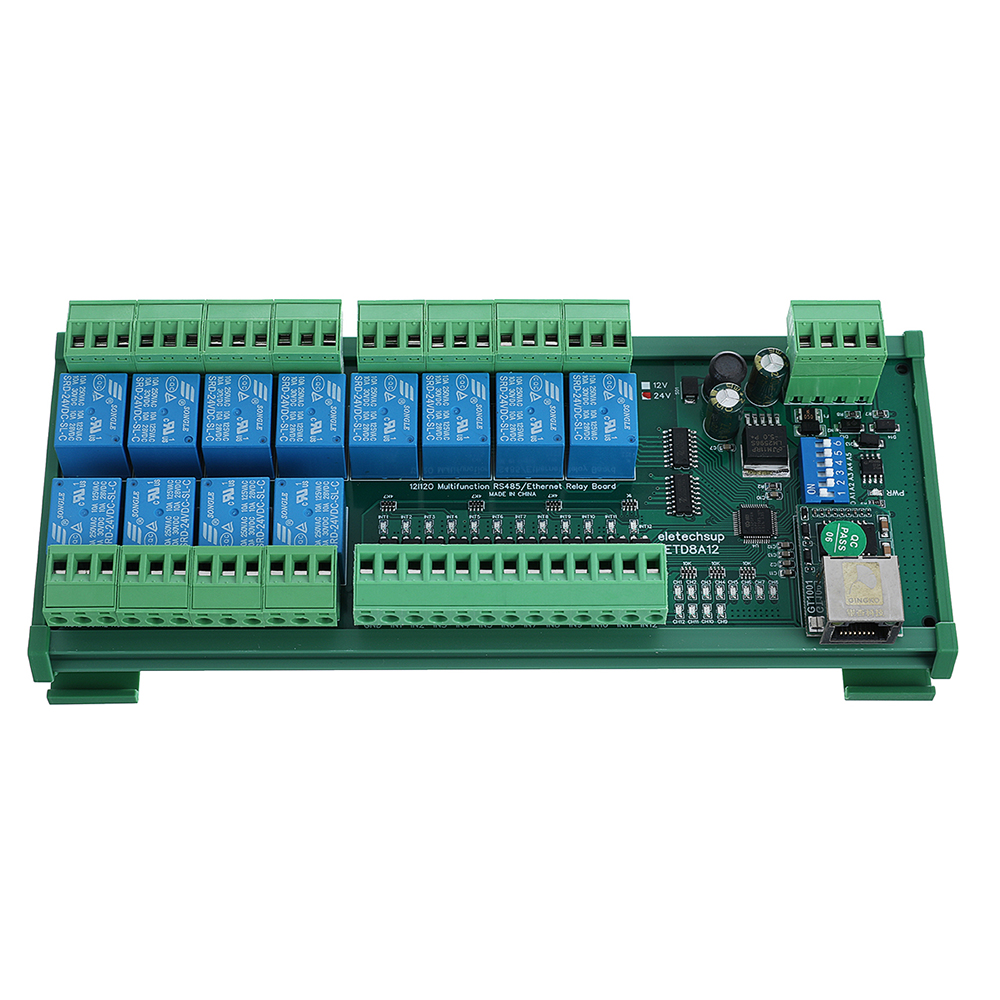 Find 2 IN1 12 DIO Ethernet/RS485 Relay Switch Module Modbus RTU TCP/IP Network Controller PLC Expansion Board for Sale on Gipsybee.com with cryptocurrencies
