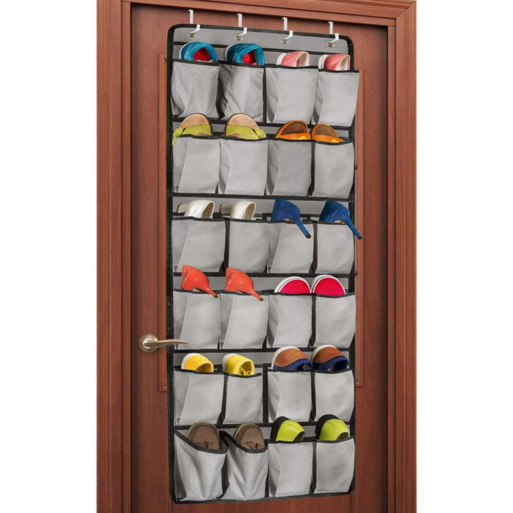 Find 24 Pockets Hanging Shoes Organizer Storage Bag Hanger Door Back Keys Small Items Storage Shelf Wall Cabinet with 4 Hooks for Sale on Gipsybee.com with cryptocurrencies