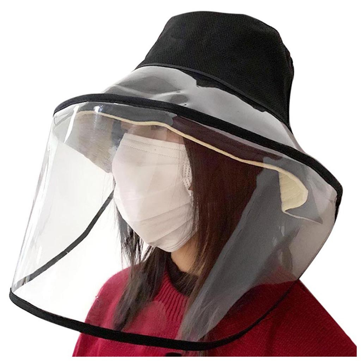 Find Fisherman Hat Clear Mask Removable Protective Cap Anti fog Full Face Outdoor for Sale on Gipsybee.com with cryptocurrencies