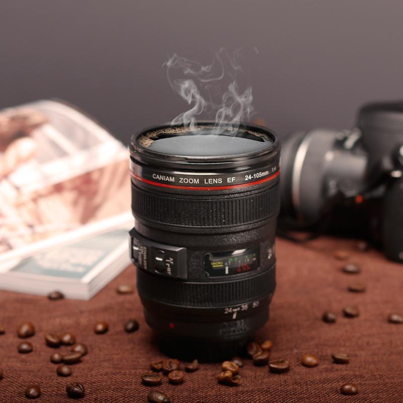 400ML Coffee Tea Mug SLR Camera Lens 24-105mm Food Grade PC 1:1 Scale Creative Cups