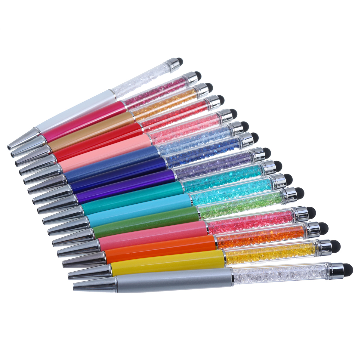 Find 12pcs Crystal Stylus Ink Ballpoint Pen 2-in-1 Bling Glitter Ultra-thin Ballpoint Pen for Touch Screens Tablet Office School for Sale on Gipsybee.com with cryptocurrencies