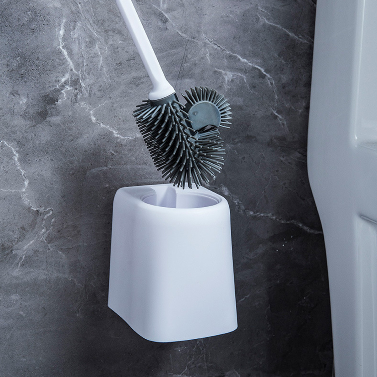 Find Toilet Brush Bracket Wall-mounted Bathroom Cleaning Brush Kit Holder Cleaner Set for Sale on Gipsybee.com with cryptocurrencies