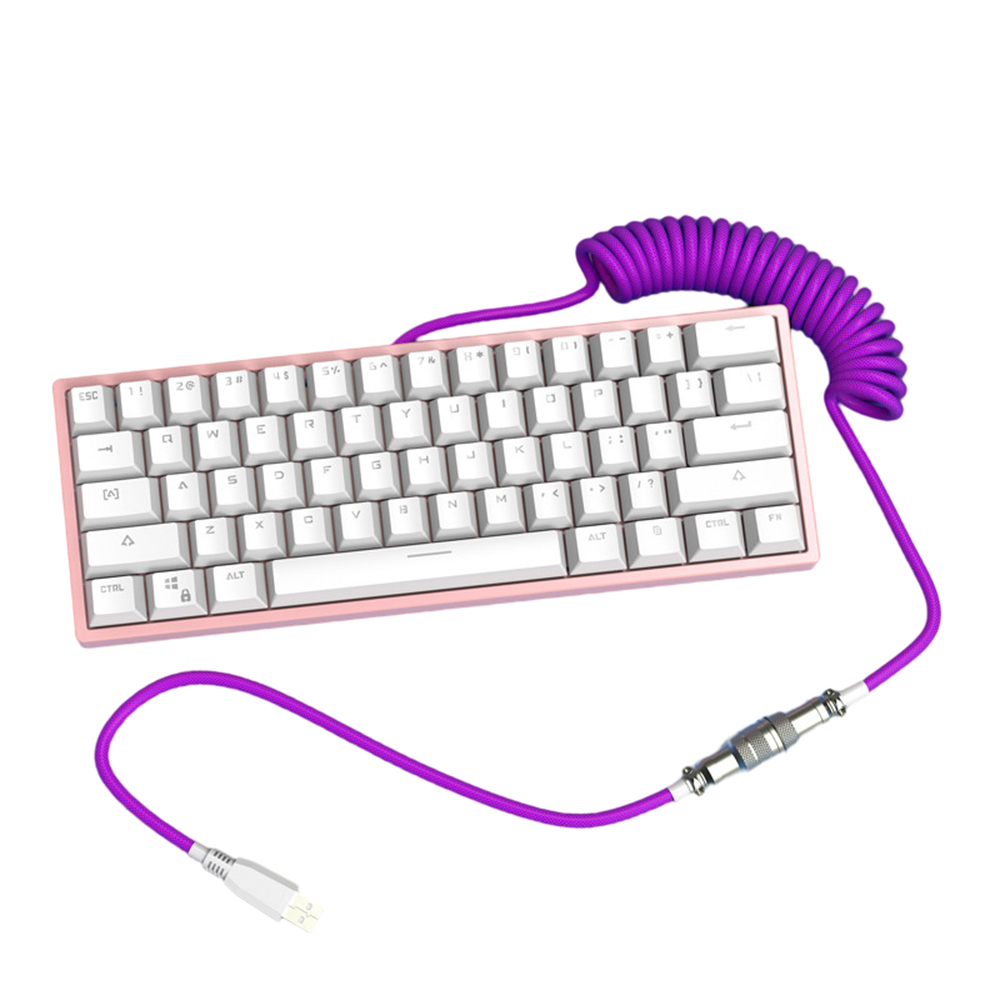 Find 2.2m Mechanical Keyboard Coiled Cable DIY Handmade Woven/TPE Cable with USB Type-C Interface Data Cable for Sale on Gipsybee.com with cryptocurrencies