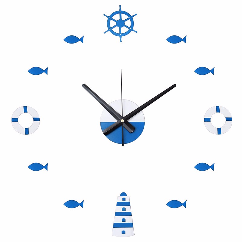 Find Acrylic Mediterranean Style DIY Wall Clock Buoy Small Fish Bell DIY Mute Wall Clock for Sale on Gipsybee.com with cryptocurrencies