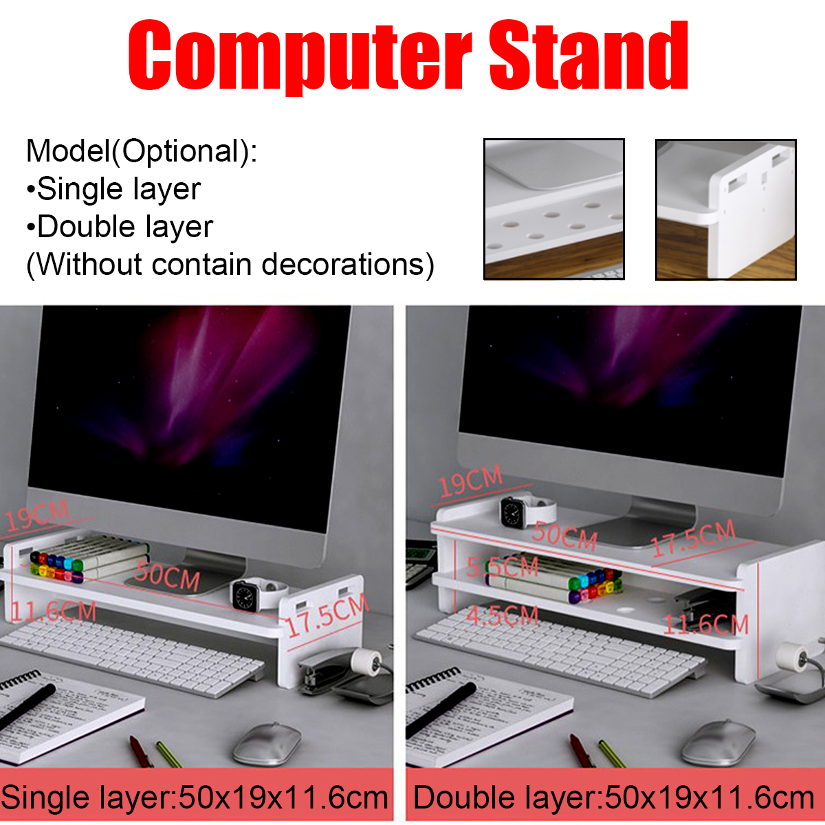 Find Monitor Stand Riser with Storage Organizer Desktop Stand for Laptop Computer Desk Stand with Phone Holder for Sale on Gipsybee.com with cryptocurrencies