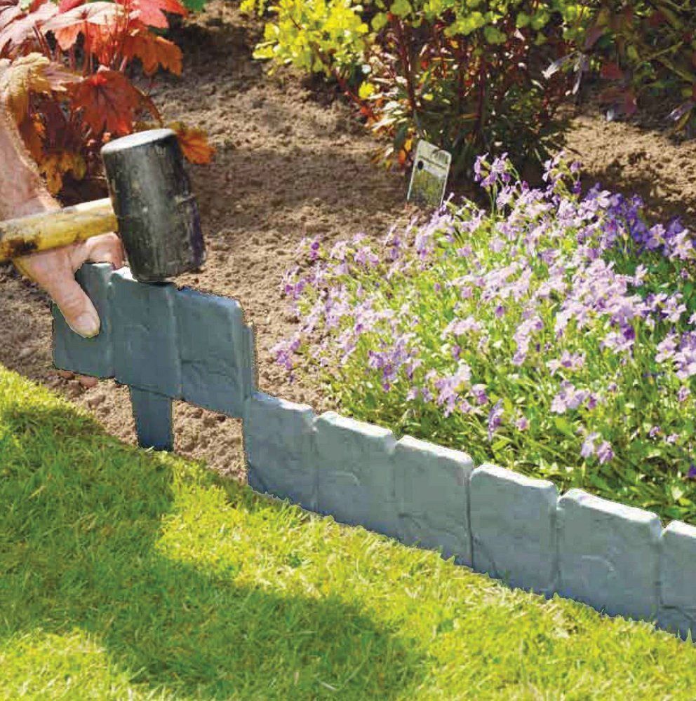 Find 20Pcs Garden Fence Edging Cobbled Stone Effect Plastic Lawn Edging Plant Border Decorations for Sale on Gipsybee.com with cryptocurrencies