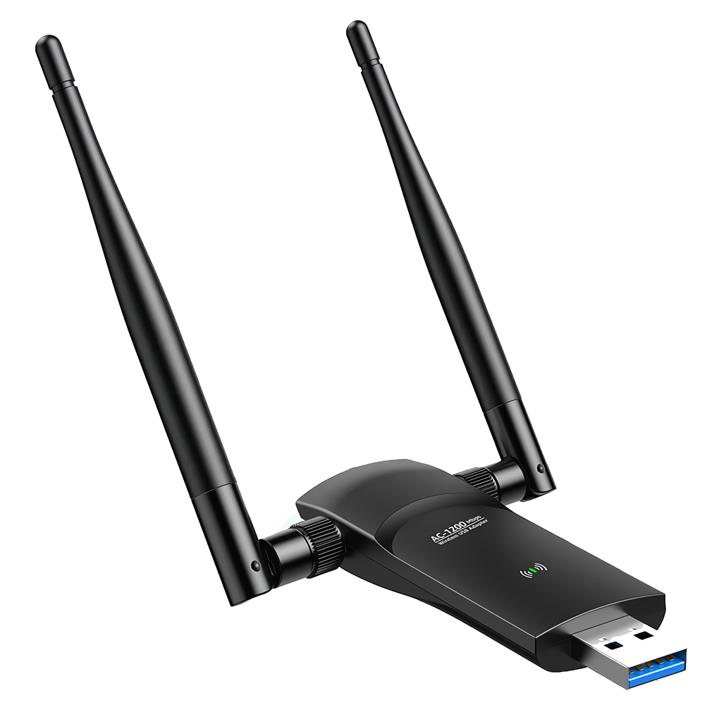 Find iSigal AC1200 Gigabit Wireless Network Card Dual Band USB WiFi Adapter Detachable Antenna WiFi Receiver for Sale on Gipsybee.com with cryptocurrencies
