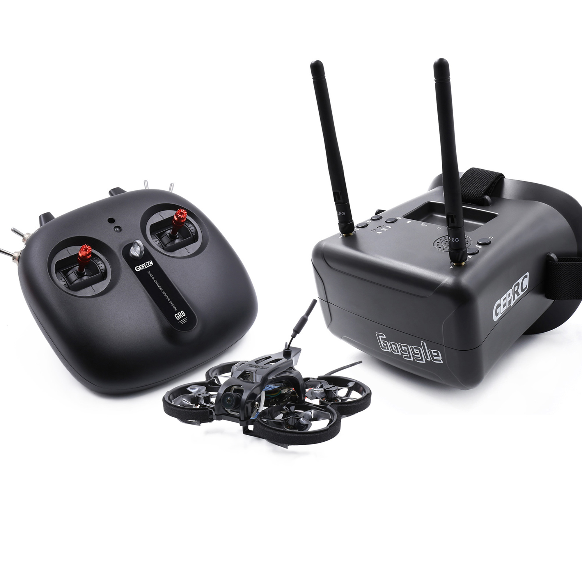 GEPRC TinyGO 1.6inch 2S 4K Caddx Loris FPV Indoor Whoop+GR8 Remote Controller+RG1 Goggles RTF Ready To Fly FPV Racing RC Drone 1