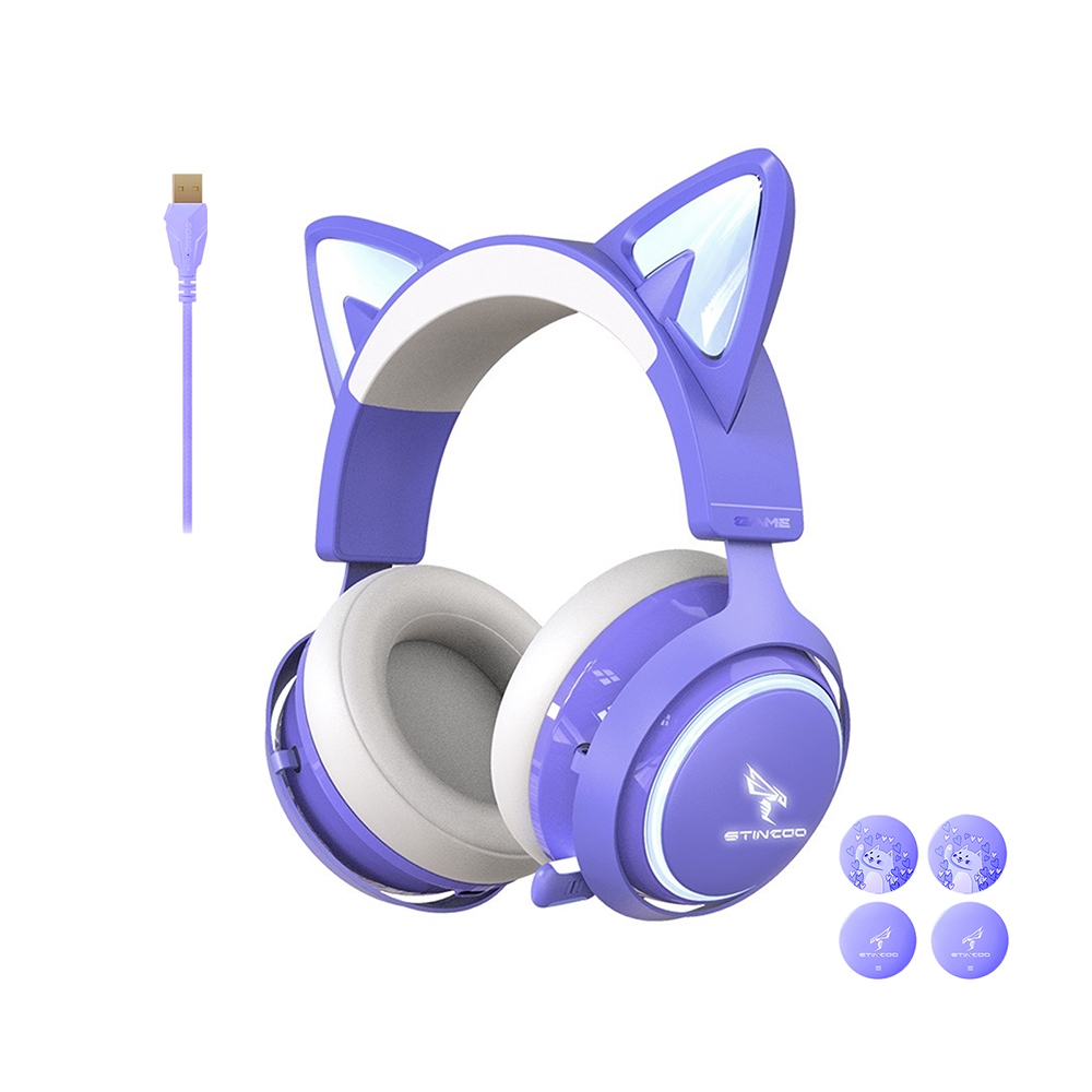 Find SOMiC GS510 Cat Ear Gaming Headset Purple 3 Version with Microphone Virtual 7 1 Sound Game/Live/Video 3 Mode for PS5/4 Computer Gamer for Sale on Gipsybee.com with cryptocurrencies