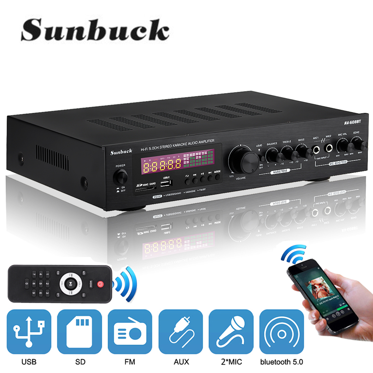 Find 2000W bluetooth 5 0 Audio Amplifier EQ Stereo AMP Car Home 2CH AUX USB FM SD for Sale on Gipsybee.com with cryptocurrencies