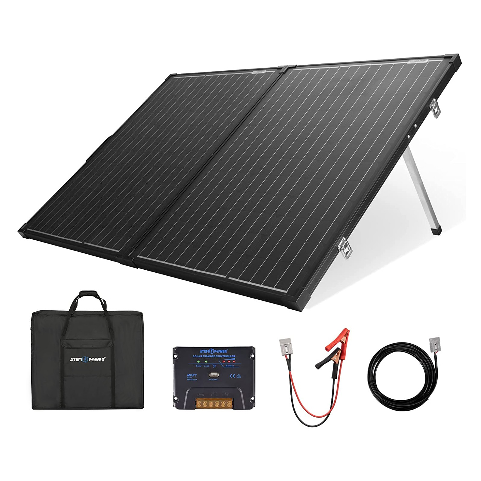 Find US Direct ATEM POWER VASPFOLD FLES 2R AP 160W Portable Monocrystalline Without Glass Solar Panel Equipped With 20A MPPT Controller Suitable For RV Camping for Sale on Gipsybee.com with cryptocurrencies