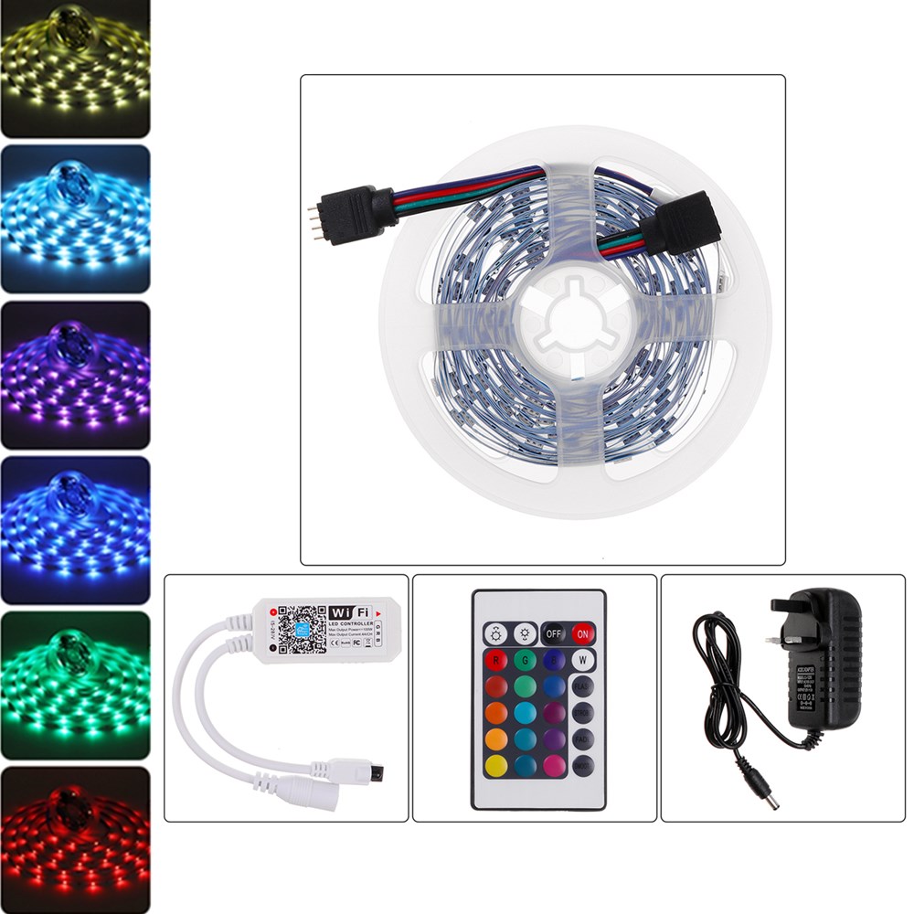 Find 5M 5050SMD Non waterproof RGB LED Strip Light with 24Keys Remote Control Support Alexa Google Home Christmas Decorations Clearance Christmas Lights for Sale on Gipsybee.com with cryptocurrencies