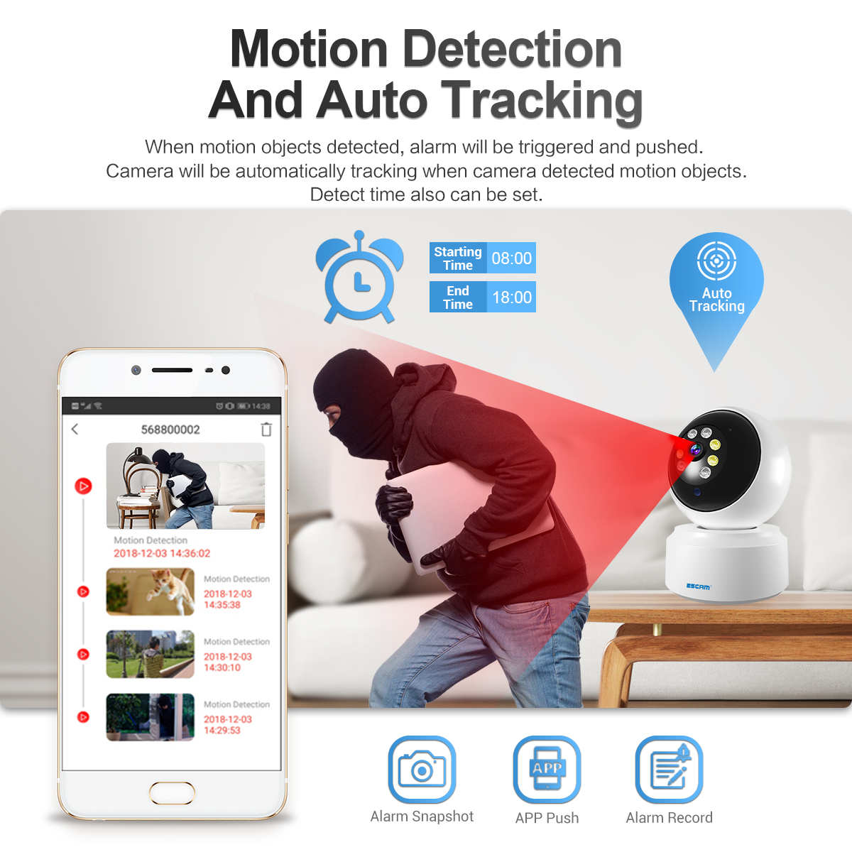 Find ESCAM PT200 2MP 1080P 5G Dome WIFI IP Camera Mobile Tracking Coud Storage Bidirectional Voice Night Vision Home Security CCTV Monitor for Sale on Gipsybee.com with cryptocurrencies