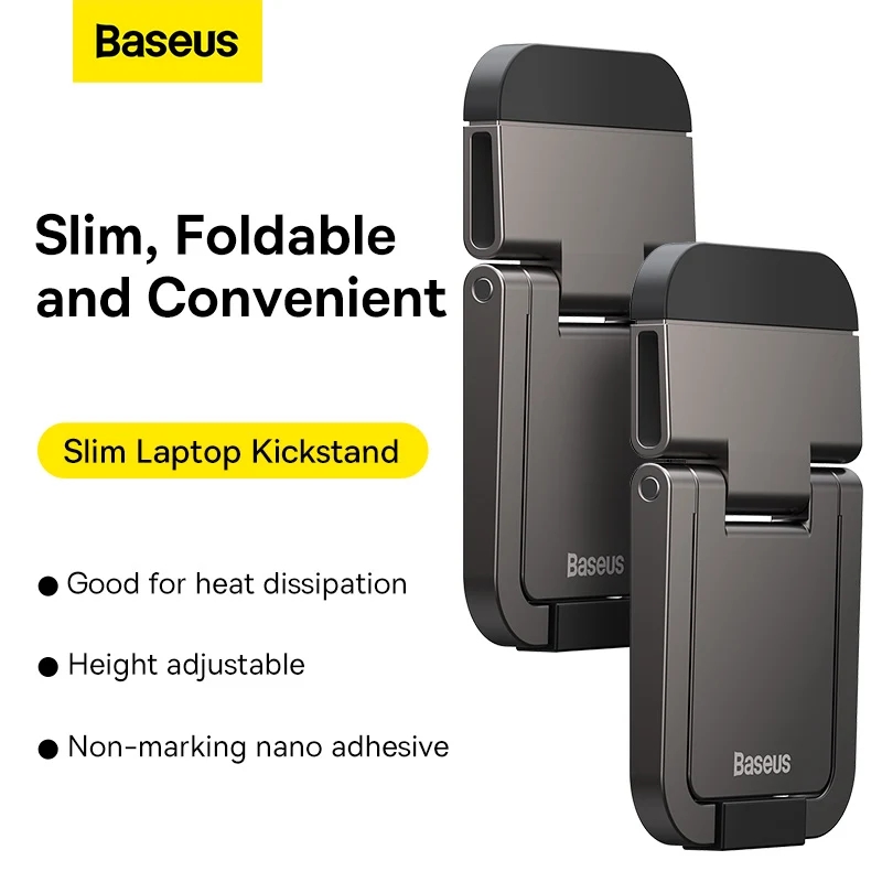Find Baseus 2pcs Foldable Slim Laptop Stand Portable Notebook Support Base Holder Adjustable Riser Cooling Bracket Universal for Laptop Tablet for Sale on Gipsybee.com with cryptocurrencies