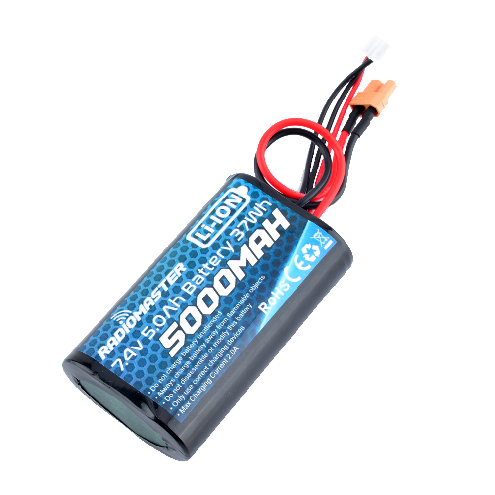 RadioMaster 2S 7.4V 37Wh 5000mah Li-ion Battery JST-XH & XT30 Plug for TX16S Compatible TBS Crossfire Module 1