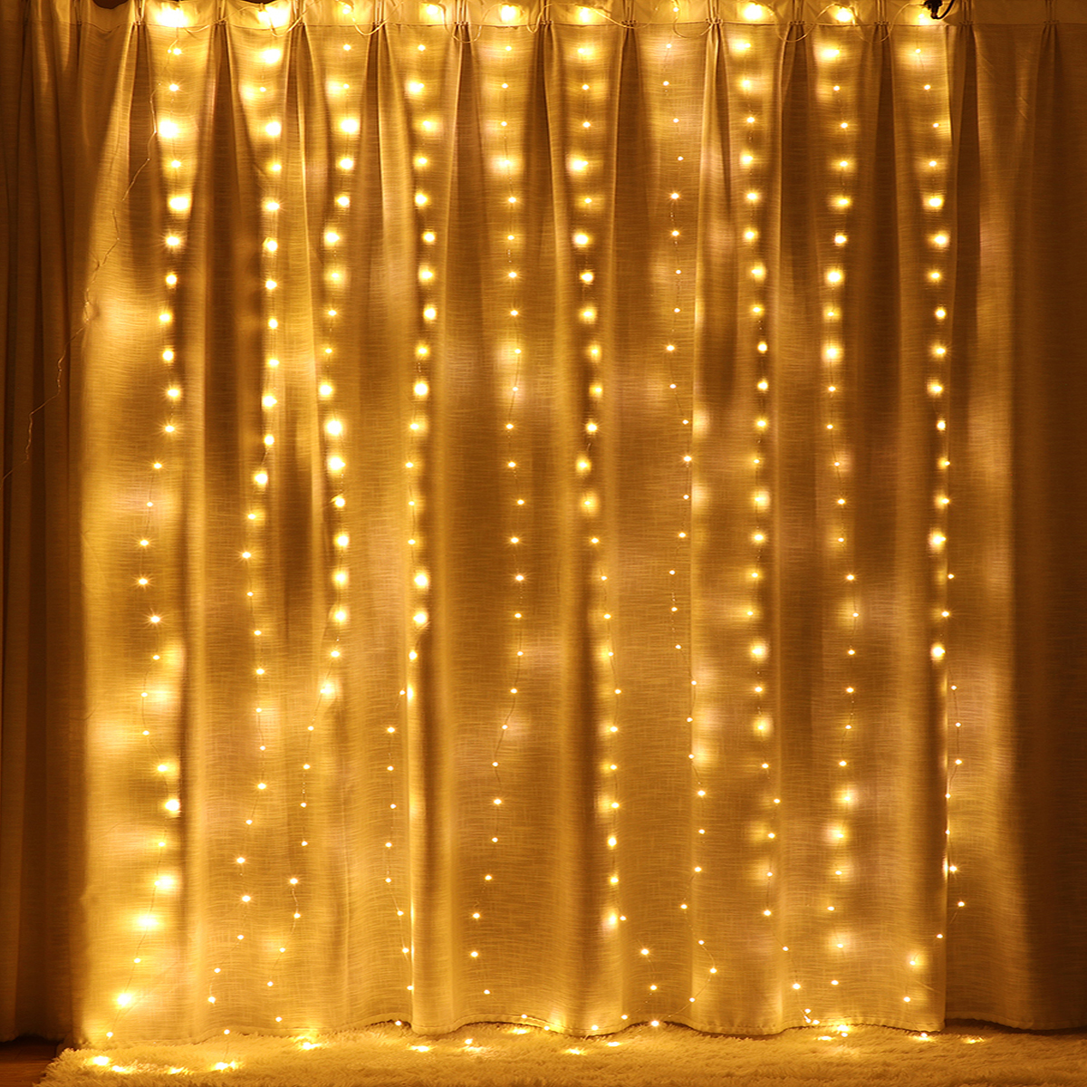 Find 3M*3M Hanging 300LED Curtain Fairy String Light 8 Modes Outdoor Wedding Party Wall Decor Lamp DC5V for Sale on Gipsybee.com with cryptocurrencies