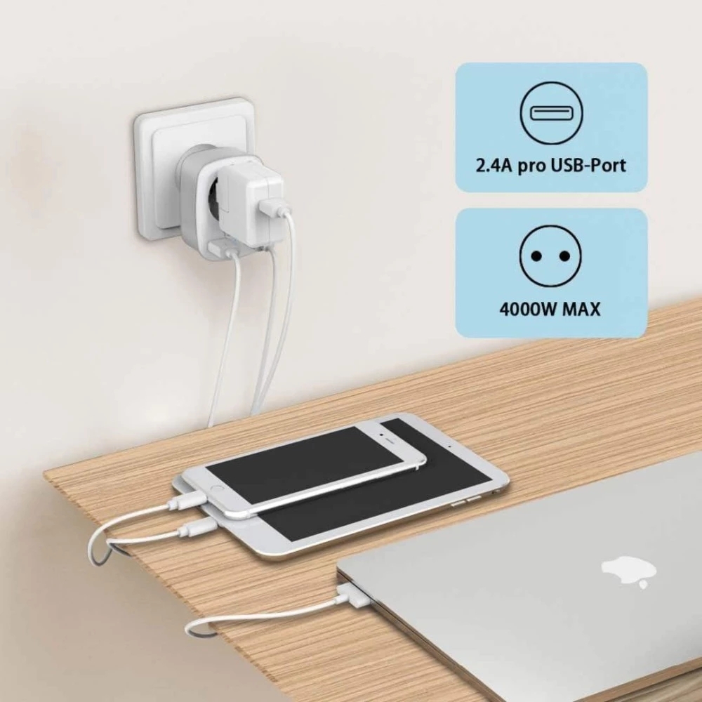 Find TESSAN TS 611 DE EU 3 in 1 4000W Wall Socket Extender with 1 AC Outlets/2 USB Ports 5V 2 4A Power Adapter Overload Protection Sockets for Home/Office for Sale on Gipsybee.com with cryptocurrencies