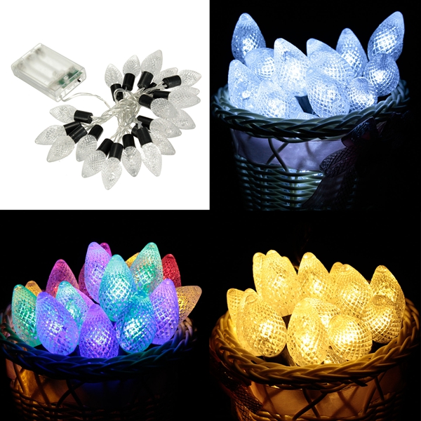 Find 20PCS LED Conical Shape String Lights Wedding Party Christmas Holiday Decoration for Sale on Gipsybee.com with cryptocurrencies