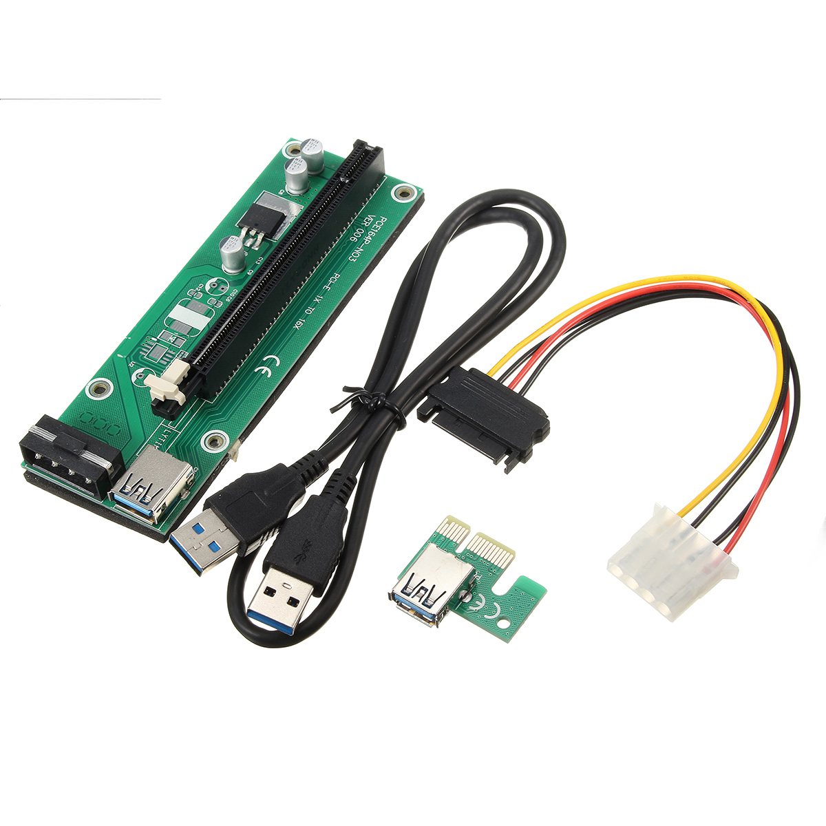 Find USB 3.0 PCI-E Express 1x to16x Extension Cable Extender Riser Card Adapter SATA Cable for Sale on Gipsybee.com with cryptocurrencies