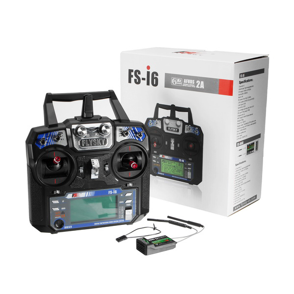 Trasmettitore Radio FlySky FS-i6 2.4G 6CH AFHDS RC con ricevitore FS-iA6B per Drone RC FPV Radiocomando 1