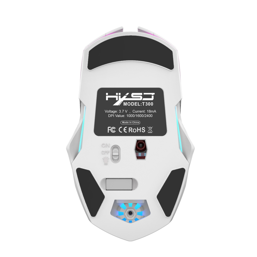 Find HXSJ T300 2 4G Wireless Gaming Mouse 7 Buttons Adjustable 1000 2400DPI LED Breathing Light Rechargeable Mouse for Sale on Gipsybee.com with cryptocurrencies