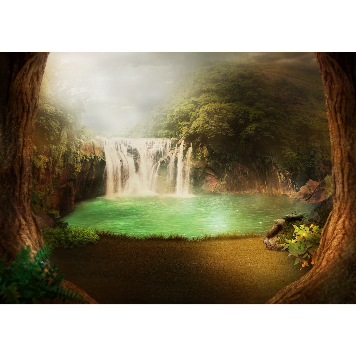 Find 5x7FT Vinyl Waterfall Pool Photography Backdrop Background Studio Prop for Sale on Gipsybee.com with cryptocurrencies