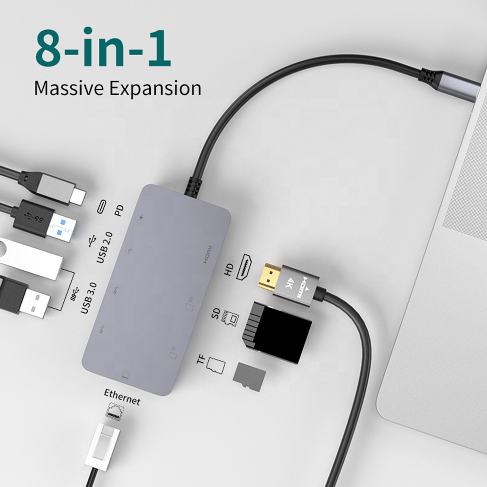 Find ULT unite 8 in 1 Type C Docking Station USB C Hub Adapter with USB2 0 USB3 0 USB C PD 100W 4K HDMI Compatible RJ45 Gigabit LAN Ethernet TF/SD Card Reader for PC Computer Laptop 4081 0311 for Sale on Gipsybee.com with cryptocurrencies