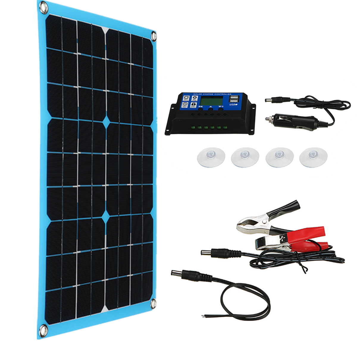 Find Monocrystalline Solar Panel Power Inverter System DC / USB Solar Charger With Controller For Home Car RV Boat Battery Charger for Sale on Gipsybee.com with cryptocurrencies