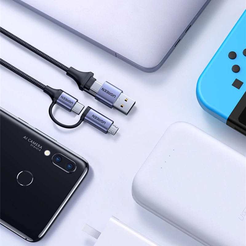 Find UGREEN 4 in 1 PD 60W Fast Charging Cable Data Cable Type C to Type C/ USB to Type C/USB to Micro USB/Type C to Micro USB Fast Charging Data Transfer Cable For OnePlus 8Pro 8T Huawei P30 P40 Mate40 Pro US327 for Sale on Gipsybee.com