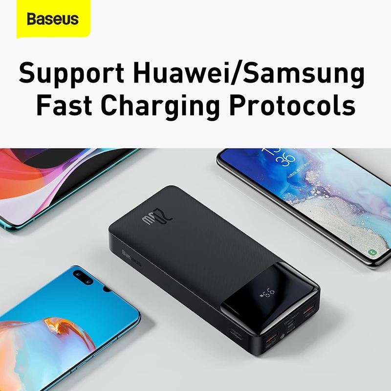 Find Baseus 30000mAh 111Wh 20W PD Power Bank External Battery Power Supply With 20W USB-C PD & 18W USB-A*2 QC3.0 Output FCP AFC Fast Charging For iPhone 13 Pro Max For Samsung Galaxy S21 5G for Sale on Gipsybee.com with cryptocurrencies