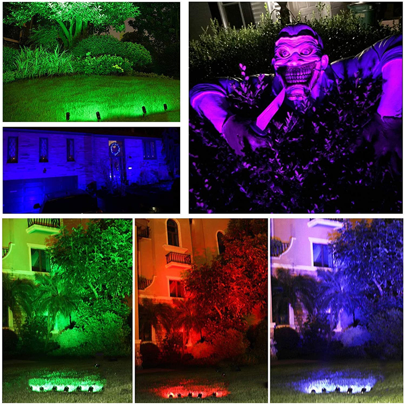 Find 6Pcs RGB LED Garden Spike Lights Outdoor Spotlights Landscape Lamp Remote for Sale on Gipsybee.com with cryptocurrencies