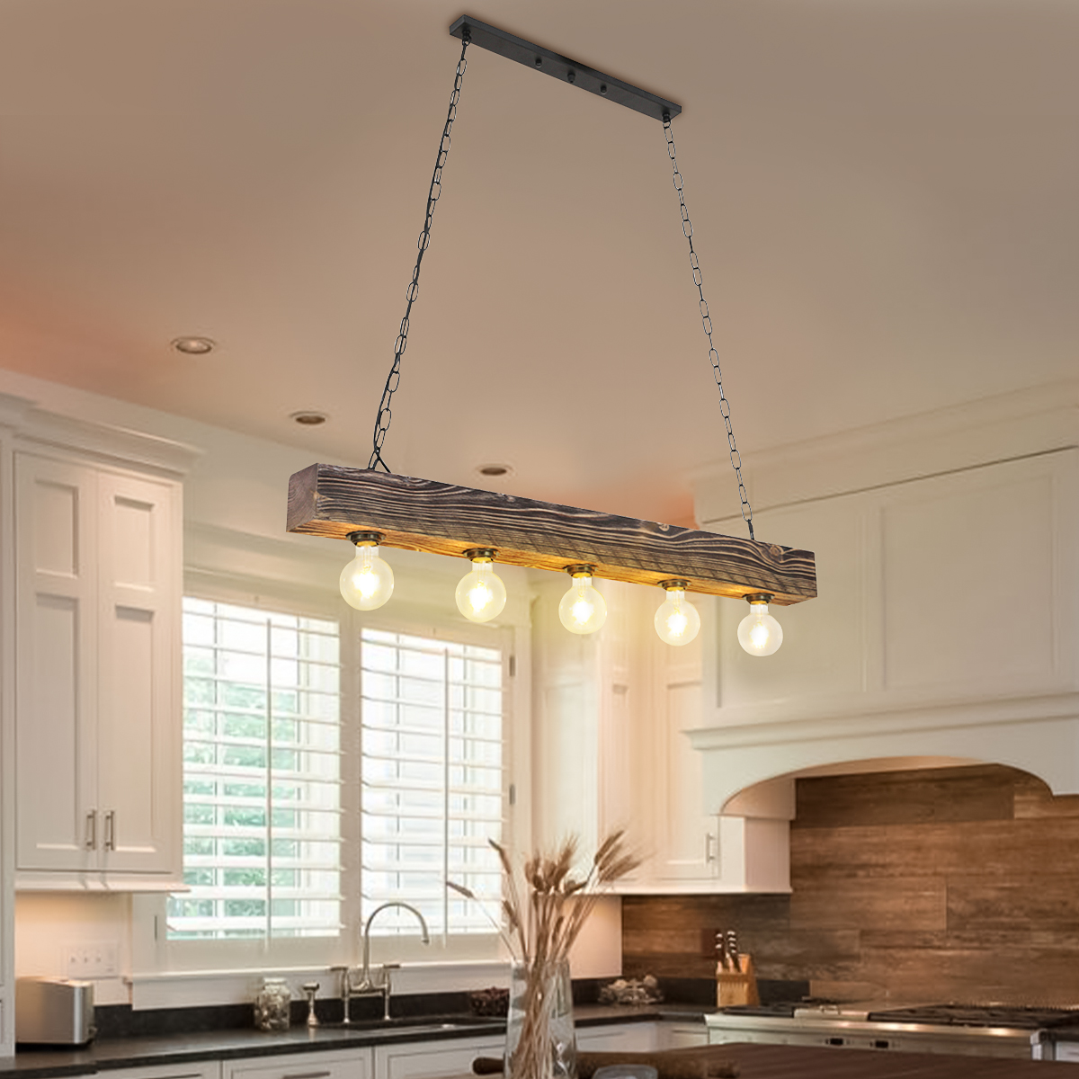 Find Retro Color Wood Rustic Chandelier LED E27 Bulb Pendant Lamp 39 Length Kitchen Bar for Sale on Gipsybee.com with cryptocurrencies