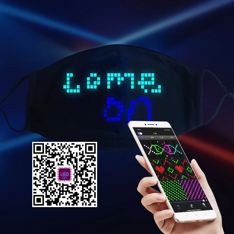 Find EL APP bluetooth Change Character Change Pattern Luminous Mask Charging LED Atmosphere Luminous Mask for Sale on Gipsybee.com
